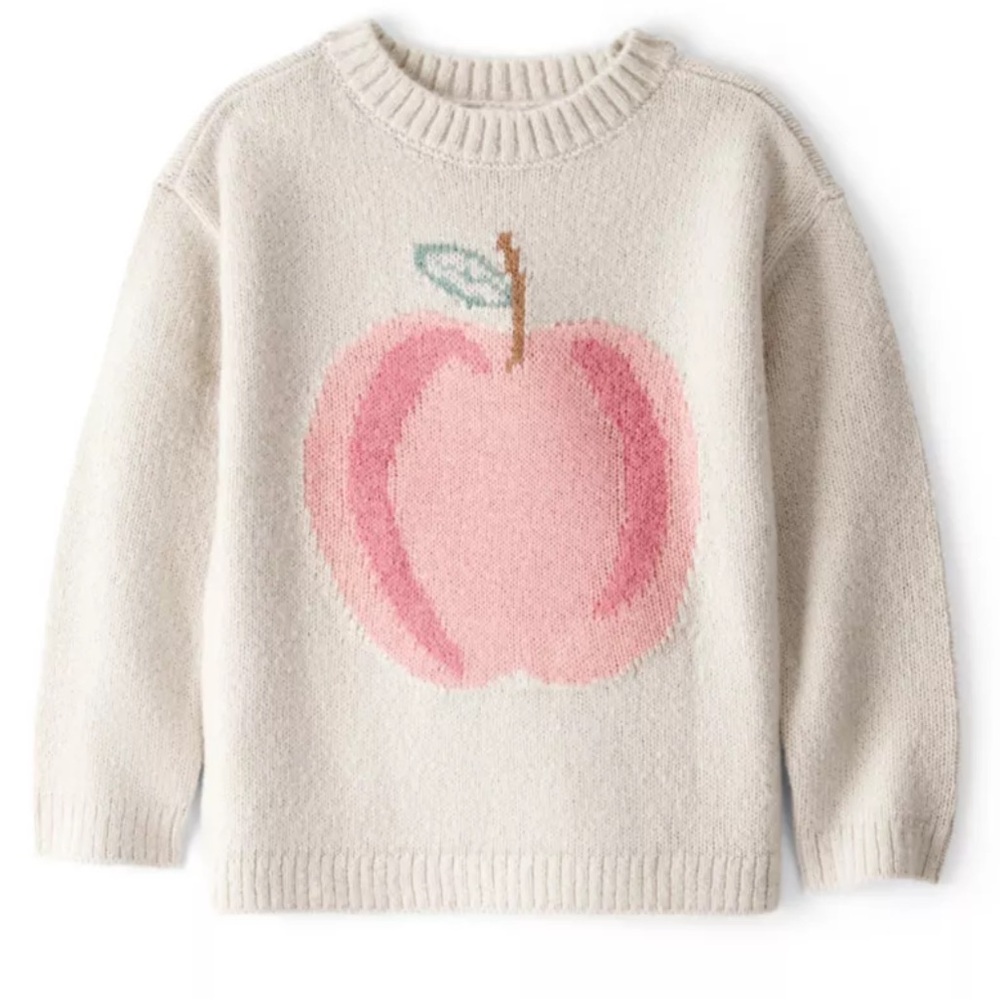 🍎Carter’s Toddler Kids Long-Sleeve Sweater Apple Motif 4t NEW